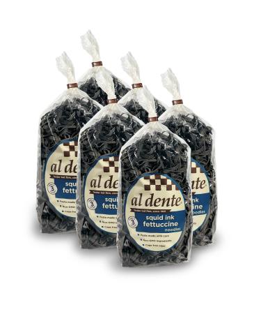 Al Dente Squid Ink Fettuccine, 10 Ounce Bag 283 g (Pack of 6)