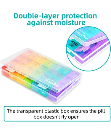 XL Large Weekly Pill Organizer with AM PM Compartments - 28 Days Monthly Medication Dispenser for Vitamins and Supplements - Buy Online on GoSupps.com