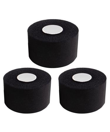 ADMITRY Zinc Oxide Tape (3 Rolls) 3.8cm x 10m Black Athletic Tape Sports Strapping Tape for Ankle Wrist Knee Finger - Climbing BJJ Boxing Jiu Jitsu Blister Prevention