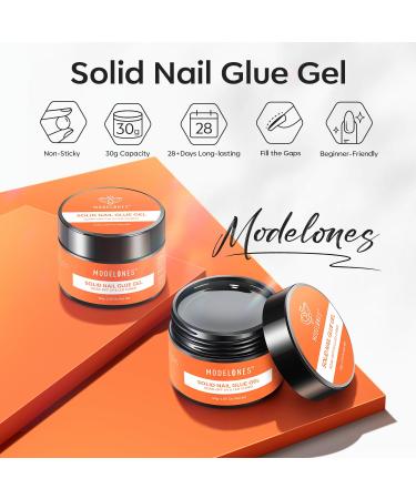 Modelones Solid Nail Glue Gel - Long-Lasting Strong Adhesion for Press On & Acrylic Nails | 30g DIY Nail Art UV Light Cured - Buy Online on GoSupps.com