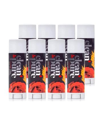 Clean & Pure Lip Balm 8-Pack (Tinted Rose) | Lip Care Set With 100% All Natural Beeswax | Vitamin E Oil | Flavored Lip Balm for Dry Chapped Lips | Made in Australia