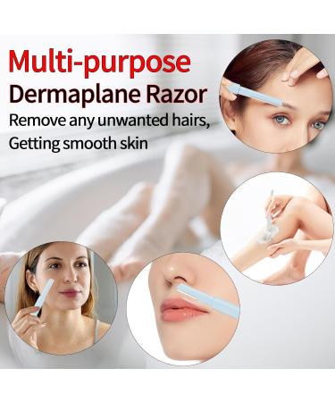 Eyebrow Razor & Face Shaver for Women & Men - Double-headed Dermaplaning Tool for Facial Hair Removal - Protective Blade Cover - Blue - Buy Online on GoSupps.com