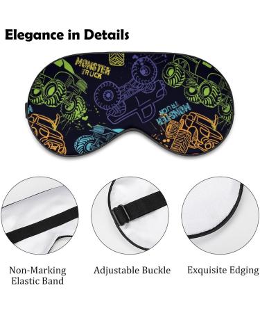 LynaRei Monster Truck Cars Sleep Mask - Adjustable, Super-Smooth Eye Cover for Travel and Nap - Men and Women - Buy Online on GoSupps.com