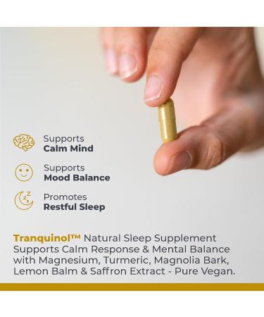 Premier Research Labs Tranquinol - Natural Sleep Aid Supplement for Deep Sleep Support and Calm Mind | Magnesium Turmeric Lemon Balm & Saffron Extract - Pure Vegan - 90 Plant-Source Capsules - Buy Online on GoSupps.com