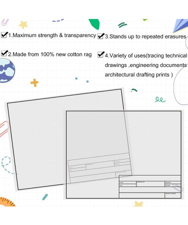 10 Sheets Architectural Vellum Paper 18 x 24 Inches Translucent White Vellum Sheets Drafting Paper Rag Vellum with Border and Title Block - Buy Online on GoSupps.com