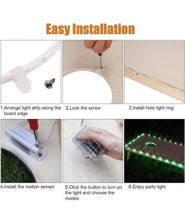 Score Sensing LED Cornhole Lights - 7 Color Change, Set of 2 - Enhance Nighttime Cornhole Game Experience - Buy Online on GoSupps.com