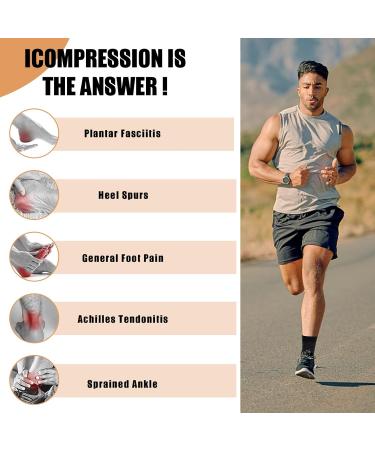 Feeljam Nano Neuropathy Socks | Plantar Fasciitis Relief | Compression Socks for Ankle Pain | L-XL Black - Buy Online on GoSupps.com