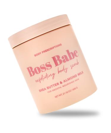 Body Prescriptions Pink Boss Babe Body Scrub, Exfoliating Body Wash, for Nourished and Ultra Smooth Skin, Cleanser Infused with Shea Butter and Almond Milk