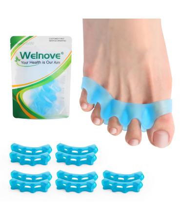 Welnove Toe Separators Spacers for Women Toe Spacers Toe Straightener for Women Men -Bunion Corrector Toe Stretcher for Hammertoe Yoga Practice Small(5 Pair)