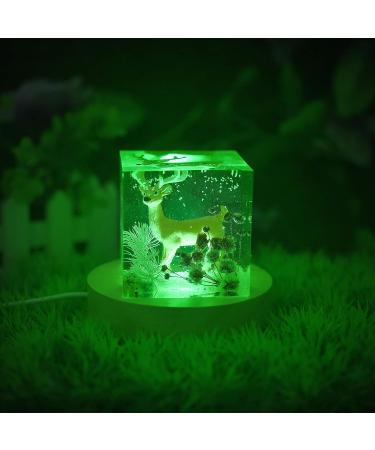 YAKAMOZ LED Lights Display Base Stand - 7 Colored Round Wooden Lighted Base for Laser Glass Resin Art - Buy Online on GoSupps.com