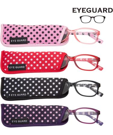 EYEGUARD Reading Glasses for Women - Spring Hinge Dot Pattern Non-Polarized 4 Pack Multicolor 2.5 Diopters | Stylish & Comfortable Eyewear - Buy Online on GoSupps.com