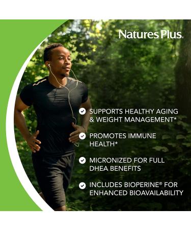 Nature's Plus DHEA-25 with Bioperine | 60 Vegetarian Capsules for Hormonal Support - Buy Online on GoSupps.com