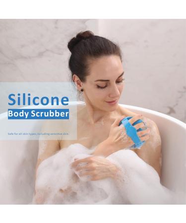 HIEERBUS Silicone Body Scrubber Gentle Exfoliating Body Scrubber in Shower Silicone Loofah with Easily Lather Bristles Long Lasting and More Hygienic Than Traditional Shower Loofah 1Pack Blue  - Buy Online on GoSupps.com