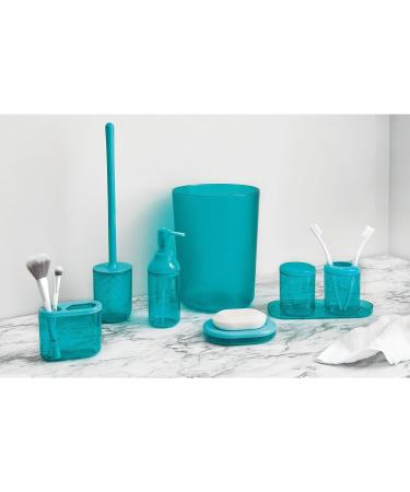 iDesign Finn Compact Round Plastic Trash Can - Teal, 7.64 x 10 - Bathroom, Bedroom, Home Office, Dorm - Buy Online on GoSupps.com