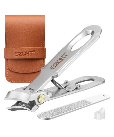 Precision Nail Clippers Set: Toenail Clippers Nail Clippers for Men Women Elder Toe Nail Clippers for Thick Nails Nail Files Anti Splashing Ergonomic Excellence Perfectly Groomed Nail Cutter(Silver)