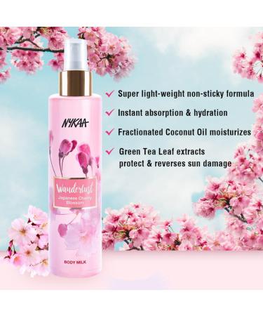 Nykaa Naturals Wanderlust Body Milk - Lightweight Vegan Body Lotion for Dry Skin with Green Tea & Japanese Cherry Blossom - 6.08 oz - International Shipping Available - Buy Online on GoSupps.com