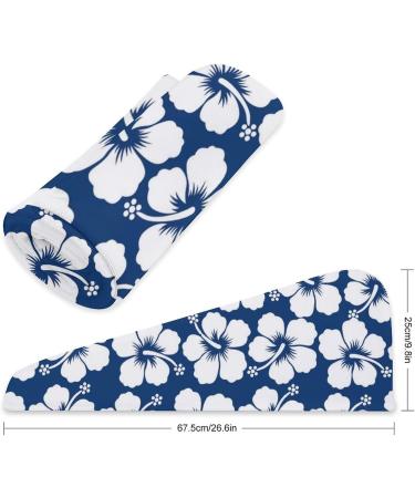 Buy Blue Hibiscus Microfiber Hair Towel Wrap - Super Absorbent 10x26 Inch Hair Turban for Women - Buy Online on GoSupps.com