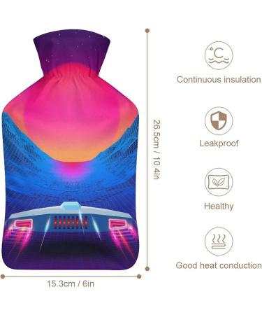 Retro Vaporwave Hot Water Bottle | Plush Bed Bottle & Hand Warmer for Adults & Children - 26.5x15.3cm International Shipping - Buy Online on GoSupps.com