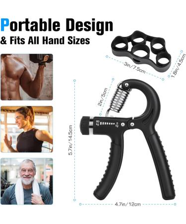 Juhumee Hand Trainer - Adjustable Forearm Workout Set (5-60 kg) | Strengthen Hands Fingers & Forearms | Ideal Finger Stretcher & Resistance Tool - Buy Online on GoSupps.com
