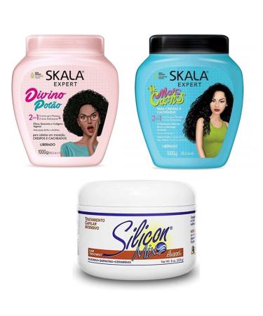 Skala Mais Cachos Creme Tratamento + Divino Potao Hair Cream FREE Silicon Mix Hair Treatment