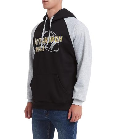 RZUO Mens City Classic Football Embroidery Pullover Hoodie - Black (Medium) - Buy Online on GoSupps.com