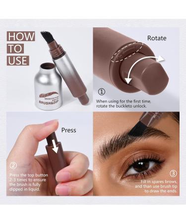 KYDA Liquid Eyebrow Brush Set - Angled Brow Brush Laminated Eyebrow Pen & Lasting Liquid Brow Cream in Espresso - Perfect for Natural Brows - Buy Online on GoSupps.com