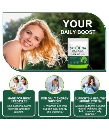VOGSIG Spirulina Chlorella Capsules 3100MG Per Serving 17-in-1 Supergreens Blend Rich in Protein Chlorophyll Vitamins Supports Energy Immune & Gut Health Easy Absorption 300 Softgels - Buy Online on GoSupps.com