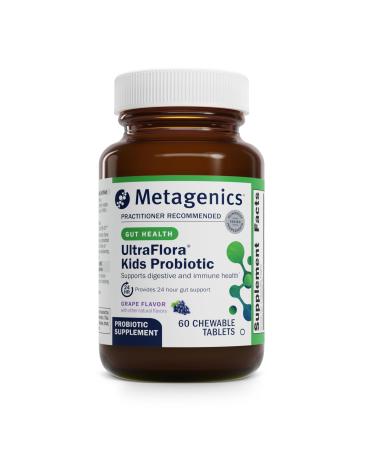 Metagenics UltraFlora Kids Probiotic - 10 Billion CFU - Children's Probiotic Blend - Digestive Health & Immune Health* - for Ages 3 & Up - 60 Tablets 60 Count (Pack of 1)