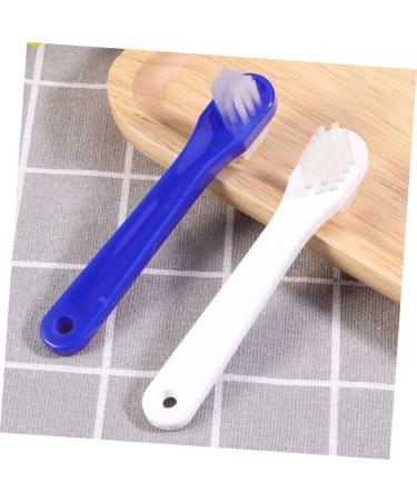 Homsfou 4-Piece Hygiene Prosthesis Cleaner - Two-Colored Toothbrush for False Teeth & Dentures Care - Buy Online on GoSupps.com