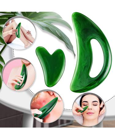 Large Body Gua Sha Massage Tool Set for Muscle Scraping and Anti-Cellulite Spa Treatment - Green - Buy Online on GoSupps.com