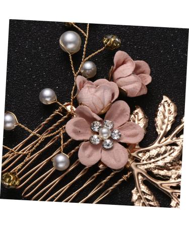 SKISUNO Rhinestone Hair Comb Hair Side Comb Bridal Headpiece Crystal Headpiece Gold Hair Comb Clip Crystal Hair Comb Wedding Hair Comb Jeweled Hair Combs Bride Pink Veil Korean Version - Buy Online on GoSupps.com