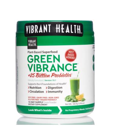 Vibrant Health Green Vibrance +25 Billion Probiotics Version 18.0 5.82 oz (165 g)