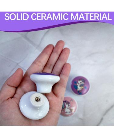 Zfkxgs Unicorn Furniture Buttons - Vintage Ceramic Cabinet Knobs for Children's Rooms & Drawers - 4-Piece Set for Kids' Furniture - Buy Online on GoSupps.com
