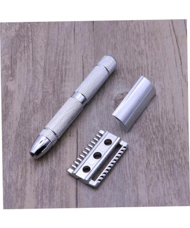 Shop Minkissy Steel Safety Razor for Men - Premium Quality Silver Double Edge Razor with Solid Wood Handle for Home Use - Buy Online on GoSupps.com