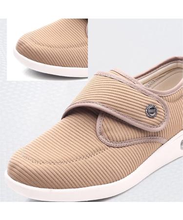 LEEWEE Diabetic Walking Shoes for Women - Comfortable & Lightweight Beige Shoes for Seniors with Swollen Feet - Size 41 - Buy Online on GoSupps.com