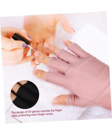SOESFOUFU 2 Pairs UV Gloves Nail Art Accessory Nail Gloves Gloves for Gel Nails Nail Art Supplies Nail Fingerless Gloves Manicure Gloves UV Rays Gloves - Buy Online on GoSupps.com