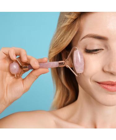Yobee Rose Quartz Face Roller Massager | Gua Sha Tool for Anti-Aging Wrinkles & Puffiness | Perfect Skin Care Gift for Women - Buy Online on GoSupps.com