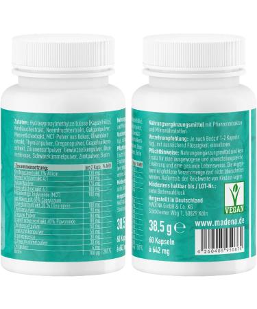 Madena Candivital - Natural Phyto Complex for Candida Albicans & Candidose | Caprylic Acid Neem Extract Oregano Grapefruit Black Cumin - International Shipping - Buy Online on GoSupps.com