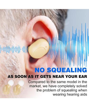 Mini Hearing Amplifiers for Adults | Rechargeable Seniors Hearing Aid with Noise Cancelling | LED Power Display | Beige - Buy Online on GoSupps.com