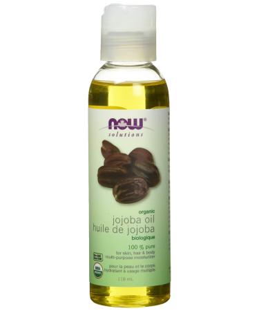 NOW Solutions Organic Jojoba Oil Moisturizing Multi-Purpose Oil for Face Hair and Body 118ml