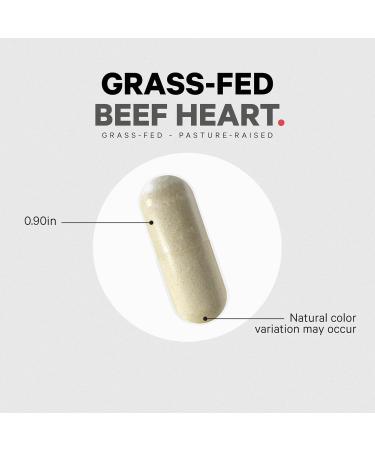 Codeage Grass Fed Beef Heart Supplement - Freeze Dried Non-Defatted Desiccated Glandular Supplements - Bovine Meat & Liver Pills - Beef Vitamins for Heart - Non-GMO -180 Capsules - Buy Online on GoSupps.com