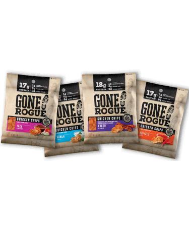 Gone Rogue High Protein Chips Variety Pack - Low Carb, Gluten Free, Keto Friendly Snacks (4 Pack, 4 Flavors) - Buy Online on GoSupps.com