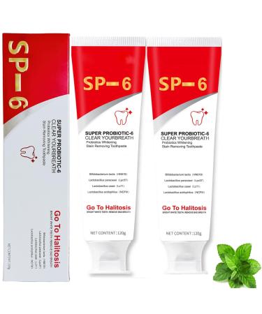 2 Pcs Sp-6 Probiotic Ultra Whitening Toothpaste Sp 6 Toothpaste Deep Cleaning Care Stain Removing Fresh Breath. Jasmin Mint-/2 Pcs 4.23 Fl Oz (Pack of 1)