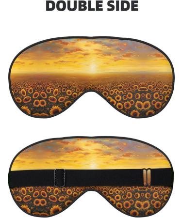 SSIMOO Sunflower Field Sunset Eye Mask | Ultra-Soft Light-Blocking for Restful Sleep - International Shipping Available - Buy Online on GoSupps.com
