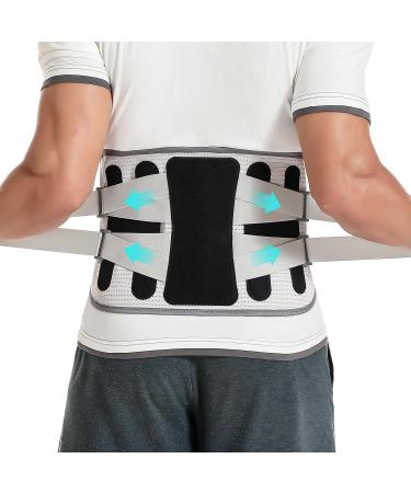 Posture Corrector Back Brace for Men & Women - Adjustable Spine Support for Neck Shoulder & Back Pain Relief - Breathable Grey Large Size - Buy Online on GoSupps.com