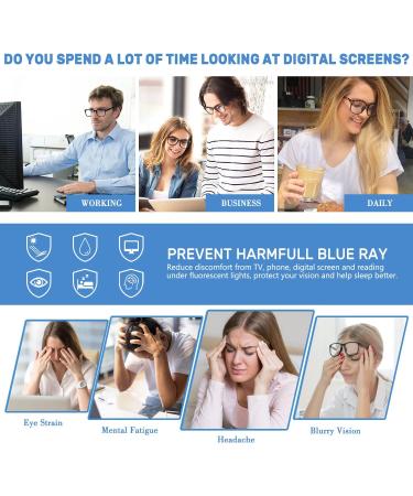 5 Pack Blue Light Blocking Reading Glasses for Men & Women - UV Filter Anti Eyestrain Eyewear - Buy Online on GoSupps.com