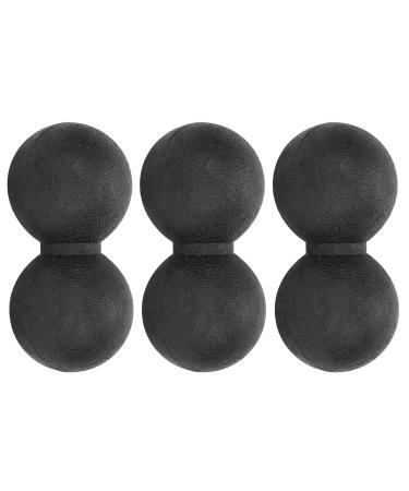 Verdant Touch Fitness Massage Ball Silicone Peanut Massage Ball 3 Pack for Neck Shoulder Muscle Relaxation Black