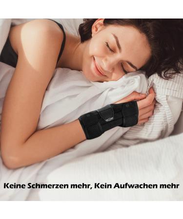 Freeetoo Wristwear - Comfortable Carpal Tunnel & Tendinitis Support for Women & Men | Soft Upholstery 3 Metal Rails L/XL (19-26 cm) - Right-Wing Black - Buy Online on GoSupps.com
