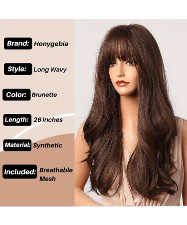 Shop Honybia Long Smooth Ombre Brown Wigs for Women - Realistic Synthetic Heat-Resistant Cosplay Hair for Carnival & Theme Parties - Buy Online on GoSupps.com