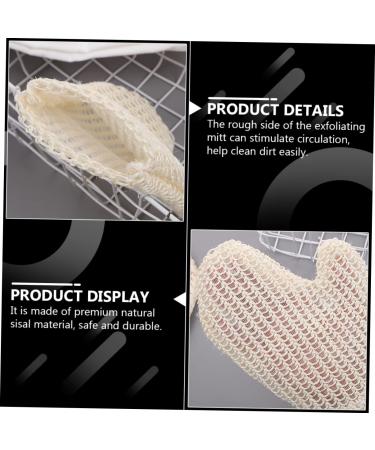 NOLITOY 2pcs Sisal Bath Gloves Exfoliating Mitts for Body Scrub & Cleaning | Soft Hair Towel & Bath Towel White - Buy Online on GoSupps.com